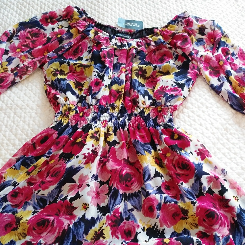 Forever 21 Juniors Off The Shoulder Ruffle Dress